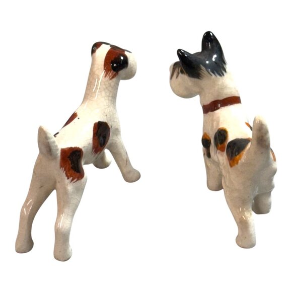 Vintage Japanese Lot 2 Miniature Scottie Terrier Dog Hand Painted Figurine Japan - Picture 7 of 10
